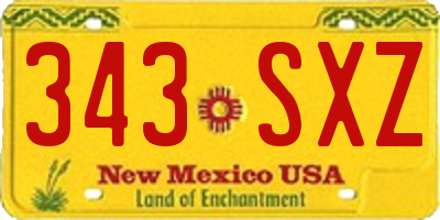 NM license plate 343SXZ