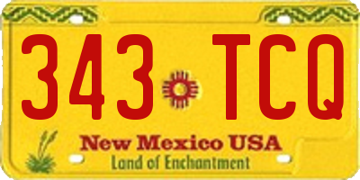 NM license plate 343TCQ
