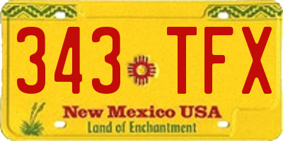 NM license plate 343TFX