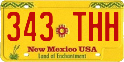 NM license plate 343THH