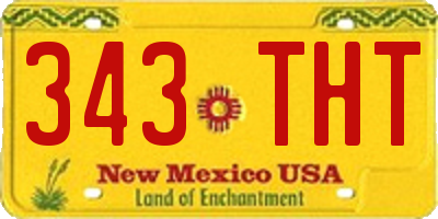 NM license plate 343THT