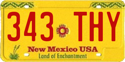 NM license plate 343THY