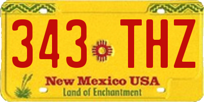 NM license plate 343THZ
