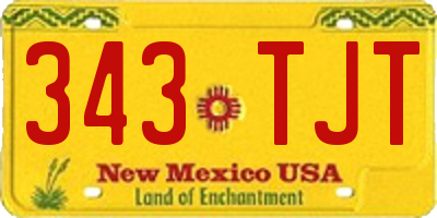 NM license plate 343TJT