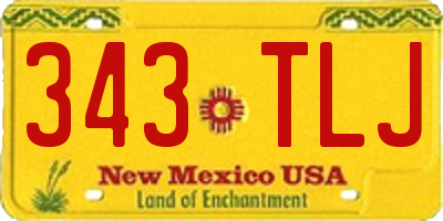 NM license plate 343TLJ