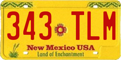 NM license plate 343TLM