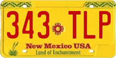 NM license plate 343TLP