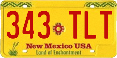 NM license plate 343TLT