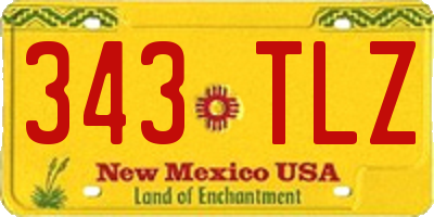 NM license plate 343TLZ
