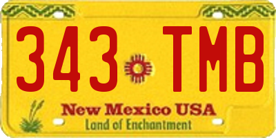 NM license plate 343TMB