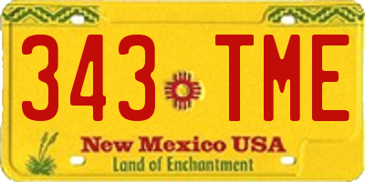 NM license plate 343TME