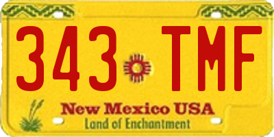 NM license plate 343TMF