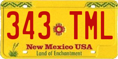 NM license plate 343TML