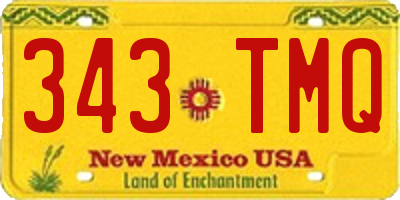 NM license plate 343TMQ