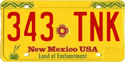 NM license plate 343TNK