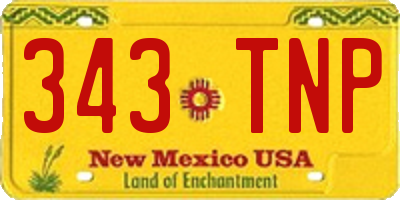 NM license plate 343TNP