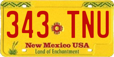 NM license plate 343TNU