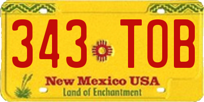 NM license plate 343TOB