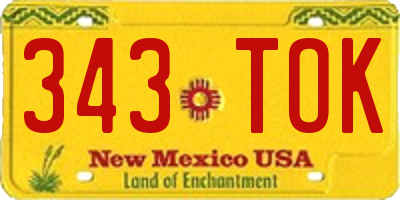 NM license plate 343TOK