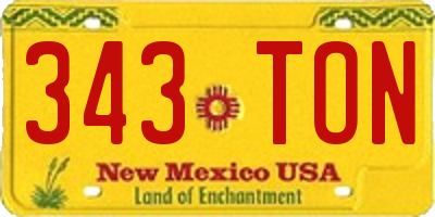 NM license plate 343TON