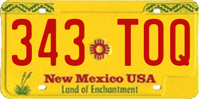 NM license plate 343TOQ