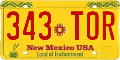 NM license plate 343TOR