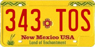 NM license plate 343TOS