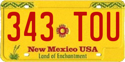 NM license plate 343TOU