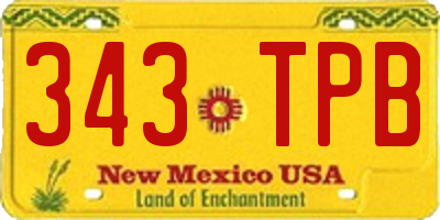 NM license plate 343TPB