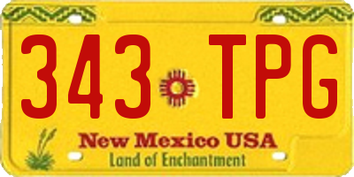 NM license plate 343TPG