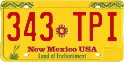 NM license plate 343TPI