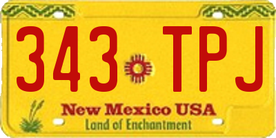 NM license plate 343TPJ
