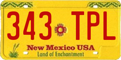NM license plate 343TPL