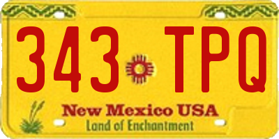 NM license plate 343TPQ
