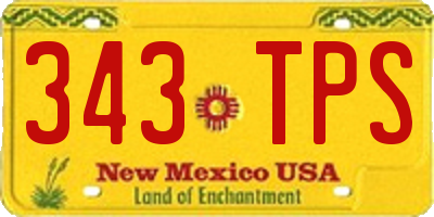 NM license plate 343TPS