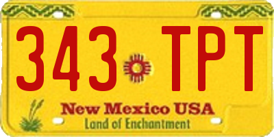 NM license plate 343TPT