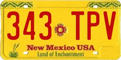 NM license plate 343TPV