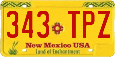 NM license plate 343TPZ