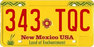NM license plate 343TQC