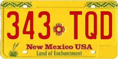 NM license plate 343TQD
