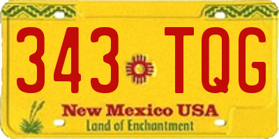 NM license plate 343TQG