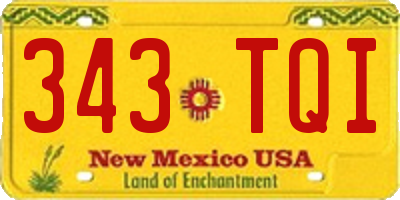 NM license plate 343TQI