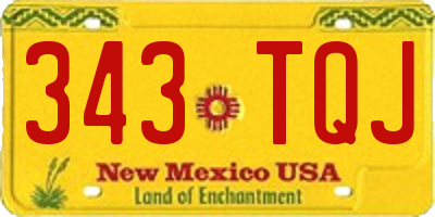 NM license plate 343TQJ