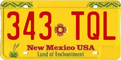NM license plate 343TQL