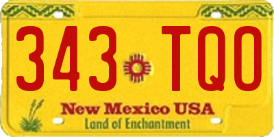 NM license plate 343TQO
