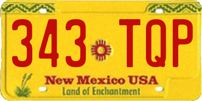 NM license plate 343TQP