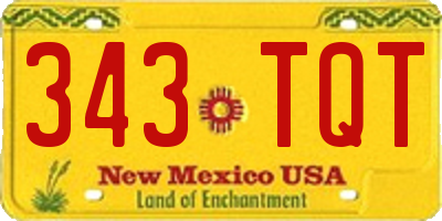 NM license plate 343TQT