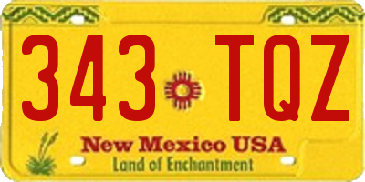 NM license plate 343TQZ