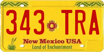 NM license plate 343TRA