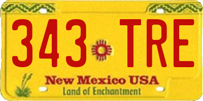 NM license plate 343TRE